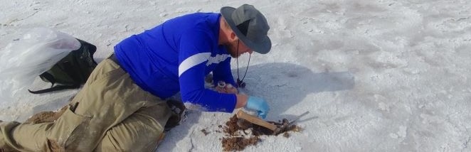 Field work in the Badwater Basin, Death Valley